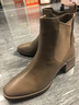 萊爾斯丹秋冬商場(chǎng)同款時(shí)尚拼接小方頭粗跟女鞋短靴切爾西靴4T44902 淺啡色 CMK 35 曬單實(shí)拍圖