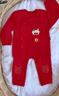 G.duck嬰兒衣服春秋季分體套裝紅色龍年寶寶早秋裝百天一周歲純棉兩件套 紅色  馬上有福（分體） 90 按扣款 曬單實(shí)拍圖