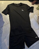 安踏女士運動(dòng)套裝春夏季速干休閑短袖女t恤透氣跑步羽毛球網(wǎng)球短褲女 基礎黑（短袖） +基礎黑（短褲） L 曬單實(shí)拍圖