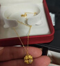 老鳳祥鎏金四葉草銀項鏈女款女士輕奢吊墜38女神節禮物女友老婆 曬單實(shí)拍圖