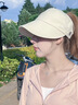 唐獅（TonLion）2026新款空頂防曬帽子女春夏季遮陽(yáng)帽高馬尾鴨舌帽漁夫帽薄款百搭 米色 曬單實(shí)拍圖