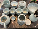 講茗堂高檔汝窯功夫茶具整套側把茶壺天青色手工汝瓷開(kāi)片送禮品實(shí)用新年 月影天青汝窯套裝-次日達 16頭 曬單實(shí)拍圖
