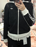 阿迪達斯（adidas）三葉草系列 女 CLASSIC TT 針織外套 KD7969 黑色 M 曬單實(shí)拍圖
