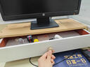 顯示屏幕墊高架臺式電腦增高架辦公室桌面帶抽屜置物架收納架 【單抽】田園橡木色50*20 曬單實(shí)拍圖