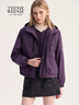 Teenie Weenie【雙棲彩殼防潑水】小熊女冬加絨兩件套工裝夾克外套 紫色 M 曬單實(shí)拍圖