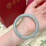 老廟翡翠手鐲女A貨冰糯種玉手鐲翡翠玉鐲送老婆媽媽生日禮物 翡翠淺綠手鐲56圈口-附國檢證書(shū) 曬單實(shí)拍圖