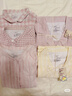 無(wú)印良品（MUJI）女式 無(wú)側縫雙層紗織 睡衣 家居服套裝  淺粉色條紋6s XL 曬單實(shí)拍圖