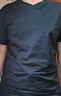 布先生春夏季短袖T恤男士純棉小白T純色內搭打底衫 石墨黑-V領(lǐng) L(175) 曬單實(shí)拍圖