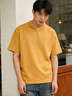 名創(chuàng  )優(yōu)品（MINISO）美式刺繡短袖T恤男女ins小眾設計感潮牌男裝上衣青少年大碼五分袖 【刺繡短T】姜黃(純色) L /175(體重130-150斤) 曬單實(shí)拍圖