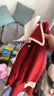 ASK JUNIOR女童裙子2025冬季保暖雙層翻領(lǐng)撞色針織公主裙新年紅色連衣裙 曬單實(shí)拍圖