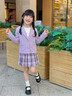 饞嘴狗（CHANZUIGOU）童裝女童學(xué)院派小西裝套裝2026春季新款洋氣百搭百褶裙上衣 紫色短裙 170 cm 曬單實(shí)拍圖