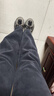 深灰色特厚加絨窄版闊腿褲女秋冬軟糯歐棉絨高腰垂感直筒休閑衛褲 深灰色 常規加絨 4XL 碼 建議160-175斤 曬單實(shí)拍圖