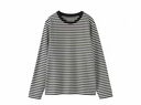 MUJI女式 天竺編織 長(cháng)袖T恤 上衣打底衫女款內搭女裝26年春季BB2Q8A6S 黑色條紋 XS （150/76A） 曬單實(shí)拍圖