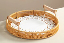 onlycook水果盤(pán)托盤(pán)點(diǎn)心盤(pán)水果籃筐 客廳擺放饅頭筐面包籃 仿藤編-中號 曬單實(shí)拍圖