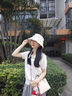 Siggi亞麻遮陽(yáng)帽漁夫帽女夏透氣防曬帽堆堆松弛感百搭顯臉小盆帽帽子女 曬單實(shí)拍圖