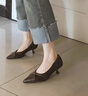 卓詩(shī)尼淺口單鞋女2026春新款女鞋配裙子氣質(zhì)細跟顯瘦尖頭高跟鞋紅棕色37 曬單實(shí)拍圖