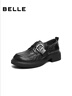 百麗（Belle）復古方扣羊皮樂(lè )福鞋女2026春新商場(chǎng)同款便士樂(lè )福鞋F1E1DAM6預售 黑色 37 (235mm) 曬單實(shí)拍圖