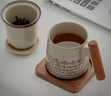 心去處草木灰陶瓷茶杯茶水分離杯哈哈泡茶辦公杯創(chuàng  )意馬克杯男女情侶水杯 木把木蓋哈哈辦公杯+杯墊410ml 曬單實(shí)拍圖