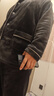 南極人男士睡衣男秋冬加絨加厚開(kāi)衫法蘭絨可外穿家居服套裝灰色3XL 曬單實(shí)拍圖