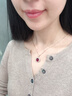 廷亮碧璽吊墜鉆石豪華鑲嵌4.2ct天然盧比萊紅碧璽戴妃款18K金項鏈女 4.2克拉 +18K金項鏈 曬單實(shí)拍圖