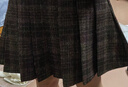 百圖betu女裝冬季新款半身裙高腰毛呢格紋A字百褶裙裙子女2411T68 咖格 L 曬單實(shí)拍圖