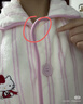 野獸派家居（tbh）宋雨琦同款三麗鷗Hello Kitty法蘭絨家居服套裝冬季可外穿睡衣女 Hello Kitty法蘭絨家居服 奶白條紋 S 曬單實(shí)拍圖