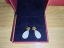 珍尚銀中國黃金和田玉銀耳釘38三八婦女節女神節禮物送女友媽媽生日S925 曬單實(shí)拍圖