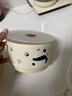 川島屋（KAWASIMAYA）熊貓泡面碗帶蓋帶把手大容量陶瓷飯盒微波爐專(zhuān)用碗正面熊貓帶蓋 曬單實(shí)拍圖