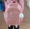 老師推薦小學(xué)生書(shū)包女生多口袋輕便1-6年級兒童雙肩背包 大號粉色(書(shū)包+補習袋+筆袋+徽章+掛飾) 曬單實(shí)拍圖