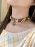 芯奢美拉德棕色小貓項鏈女士choker頸鏈女秋冬甜美項圈女甜酷毛衣鏈  棕色choker貓貓頭項鏈 曬單實(shí)拍圖