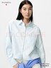 優(yōu)衣庫合作款/女裝男裝牛津紡箱型條紋襯衫/長(cháng)袖襯衣485265 60 淺藍色(條紋款) M 曬單實(shí)拍圖