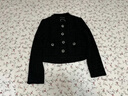UR2026春季新款女裝流光風(fēng)小香肌理感紐扣呢料外套UWM150084 黑色 M 曬單實(shí)拍圖
