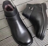 足力健冬季加絨靴子女保暖皮靴中老年棉皮鞋女士短靴女鞋 6283K黑色40 曬單實(shí)拍圖