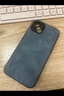 世詠 適用蘋(píng)果12手機殼 iphone12保護套鏡頭全包硅膠軟邊防摔超薄簡(jiǎn)約時(shí)尚皮紋殼男女款 霧靄藍 曬單實(shí)拍圖