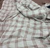 MUJI柔軟洗棉被套套裝 床墊罩式/加大雙人床用 米色小格紋 水洗棉純棉宿舍兒童 曬單實(shí)拍圖