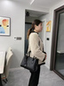 酷奇袋鼠（KUQIDAISHU）高級小眾手提包2025新款女包大容量單肩通勤包百搭女士斜挎包 黑色[高檔面料加厚升級款] 大容量洋氣百搭氣質(zhì)款 曬單實(shí)拍圖