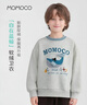 瑪米瑪卡（MOMOCO）兒童衛衣新年服裝童裝冬加絨長(cháng)袖潮流衛衣 47白灰加絨   105    曬單實(shí)拍圖
