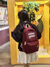回力書(shū)包女初中生ins風(fēng)小眾2026新款高顏值女生大容量潮流雙肩包背包 紅色大號 曬單實(shí)拍圖