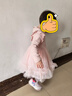 貝瑞加（Babyprints）女童連衣裙長(cháng)袖公主風(fēng)網(wǎng)紗裙小女孩生日宴禮服春秋百搭裙子 粉110 曬單實(shí)拍圖