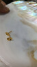 菜百首飾黃金耳釘 足金桃心心心相印耳釘  HJ （直針無(wú)托） 足金 約1.34g 曬單實(shí)拍圖