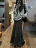 浪莎魚(yú)尾裙女秋冬季2025新款針織高腰顯瘦a字包臀裙氣質(zhì)高級感半身裙 曬單實(shí)拍圖