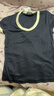 UR夏季新款女裝休閑簡(jiǎn)約百搭撞色邊短袖T恤UWB450046 墨藍 S 曬單實(shí)拍圖