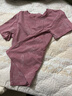 思羽君純棉短袖t恤女2026韓版夏季寬松顯瘦印花新款上衣媽媽裝舒適百搭 紫粉色 2160 L (建議110-125斤) 曬單實(shí)拍圖