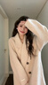 GARNUO高級感雙面羊毛大衣女中長(cháng)款2026秋冬新款韓系小個(gè)子加厚毛呢外套 燕麥色 S 【85-110斤】 曬單實(shí)拍圖