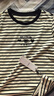 百圖betu女裝夏季新款T恤撞色領(lǐng)邊意趣圖案條紋棉感短袖女2503X05 黑白條 S 曬單實(shí)拍圖