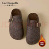 拉夏貝爾女鞋圓頭毛氈勃肯鞋女冬季新款包頭半拖保暖加絨穆勒鞋 棕色 37 曬單實(shí)拍圖