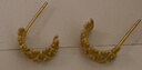 菜百首飾 黃金耳飾 足金半包纏繞百搭耳飾  HJ 黃金耳飾 約3.91g 曬單實(shí)拍圖