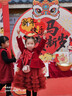 迪士尼寶寶公主裙紅色加厚保暖女孩拜年服連衣裙女童蓬蓬裙子兒童過(guò)年服 曬單實(shí)拍圖