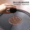 不拙圓形茶盤(pán)小型家用客廳簡(jiǎn)約仿烏金石茶盤(pán)瀝水儲水式花梨色圓韻小 曬單實(shí)拍圖
