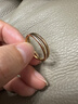 DL 1998胖東來(lái)同款戒指彩金18k金玫瑰金AU750女款素戒雙環(huán)交叉鉆戒尾戒送 8美號(等于16-17港號) 曬單實(shí)拍圖